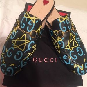 Gucci ghost graffiti princetown slides